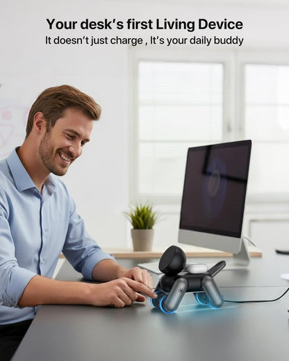 3 in 1 Wireless Charging Station for Apple Devices,Foldable Cute Magnetic Mag-Safe Wireless Charger Stand with Night Light for Iphone 17 Air 16 15 14 13 12 Series,Airpods 4 3 2 Pro,Apple Watch