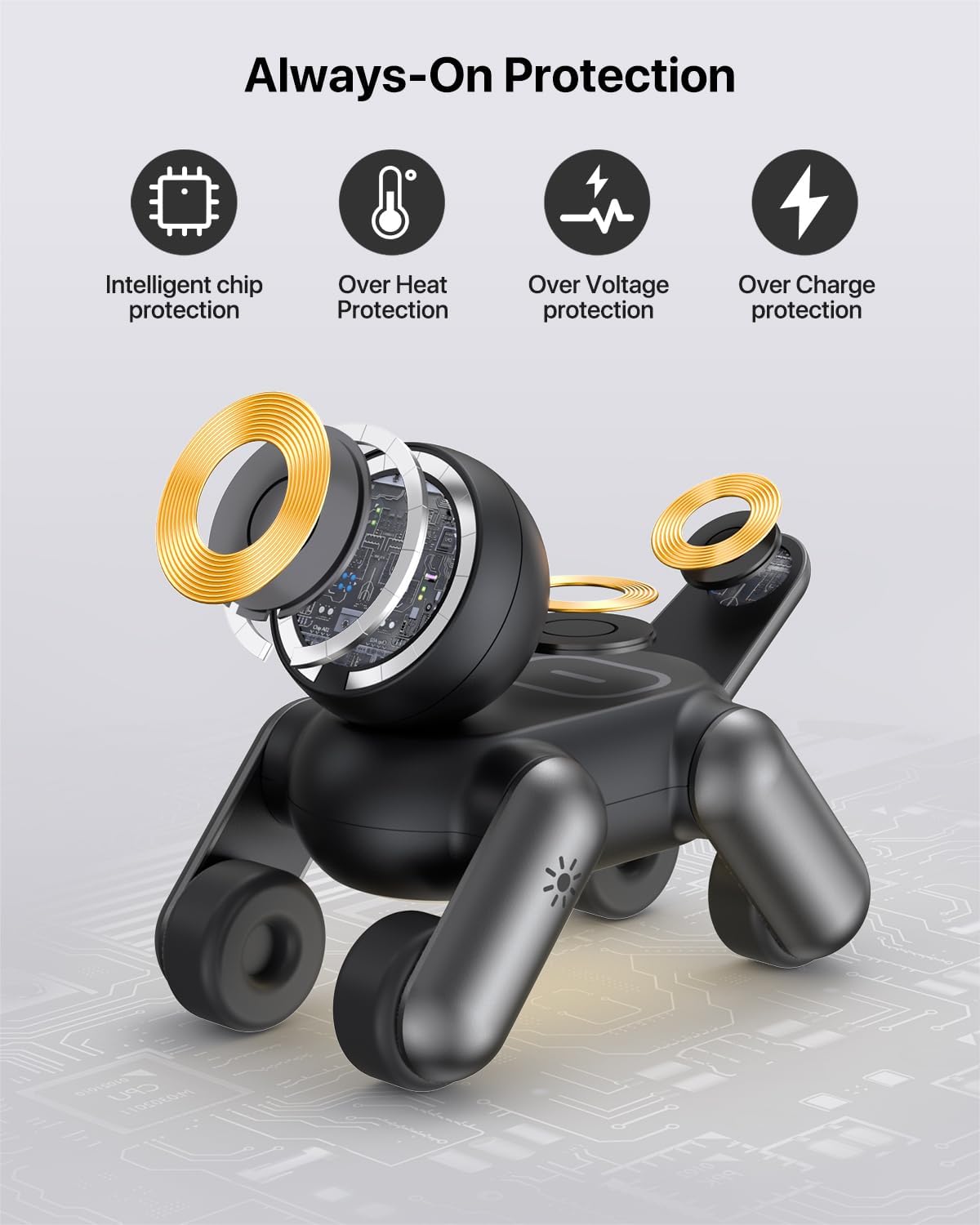 3 in 1 Wireless Charging Station for Apple Devices,Foldable Cute Magnetic Mag-Safe Wireless Charger Stand with Night Light for Iphone 17 Air 16 15 14 13 12 Series,Airpods 4 3 2 Pro,Apple Watch