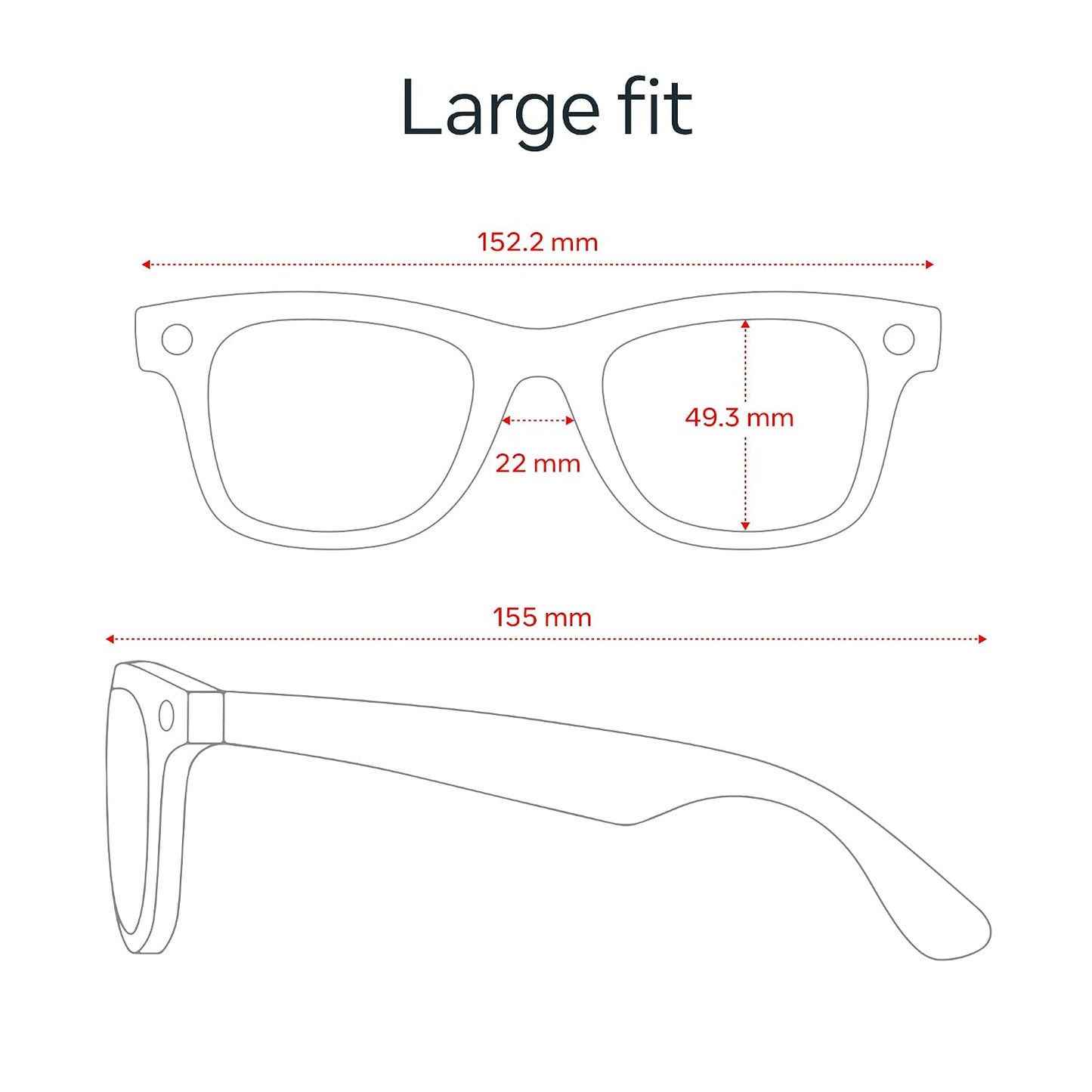Meta Ray-Ban (Gen 2) Wayfarer Large Smart AI Glasses, Black, Transitions®