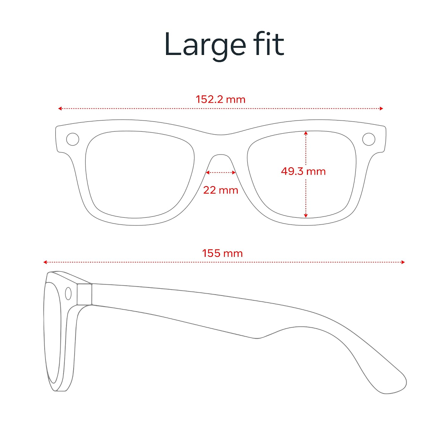 Meta Ray-Ban (Gen 2) Wayfarer Large Smart AI Glasses, Black, Transitions®