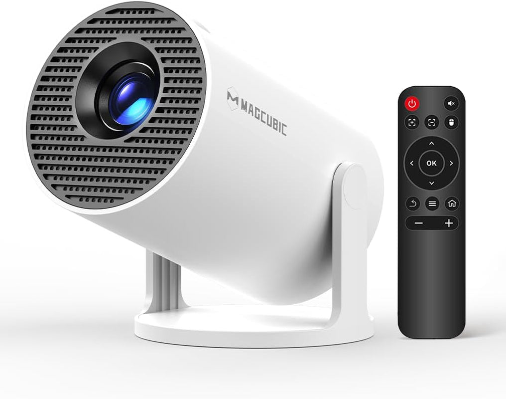 Mini Projector with Wifi and Bluetooth, 4K Support Smart Portable Projector, Small Proyector with 200Ansl & Autokeystone, 180° Rotation Hy300Pro Video Proyector for Bedroom, Movie, Outdoor